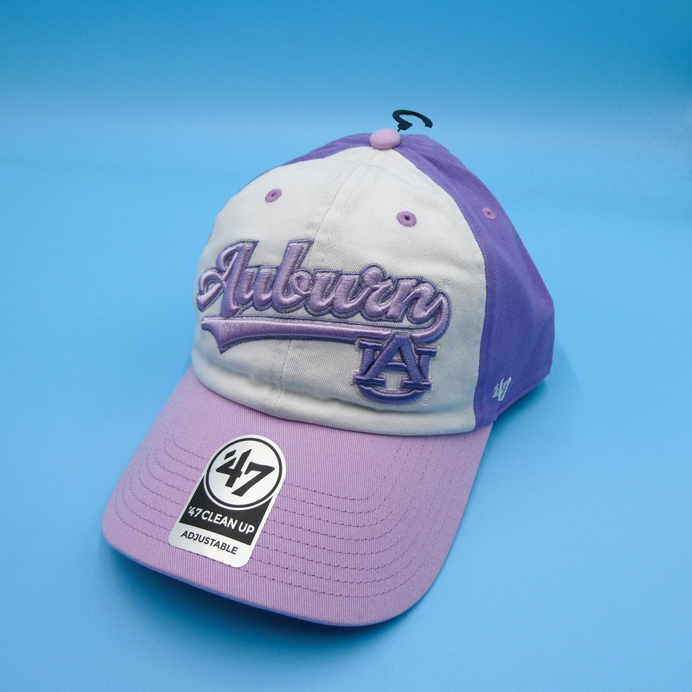 '47 Hat Womens One Size Clean Up Auburn‎ Tigers Purple White Cotton Adjustable